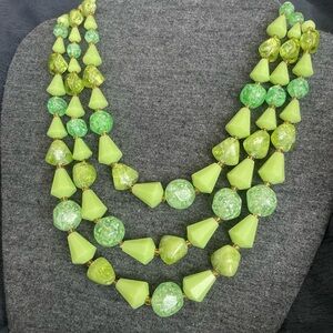 West German vintage 3 strand costume Necklace